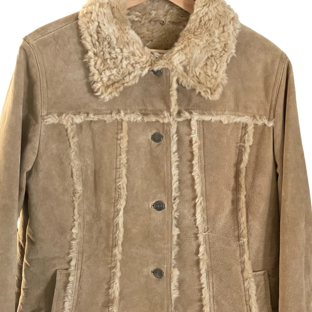 Wilson's Leather Maxima Suede Shearling Coat Women's Large - Picture 2 of 9